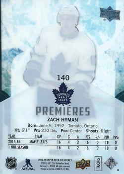 2016-17 Upper Deck Ice #140 Zach Hyman Back