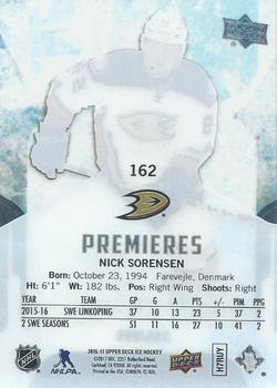 2016-17 Upper Deck Ice #162 Nick Sorensen Back
