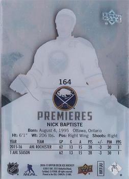 2016-17 Upper Deck Ice #164 Nick Baptiste Back
