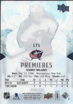 2016-17 Upper Deck Ice #171 Sonny Milano Back