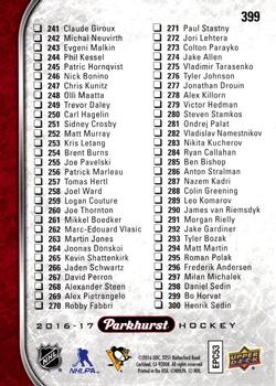 2016-17 Parkhurst - Red #399 Sidney Crosby Back