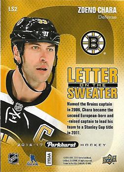 2016-17 Parkhurst - Letter On The Sweater #LS2 Zdeno Chara Back