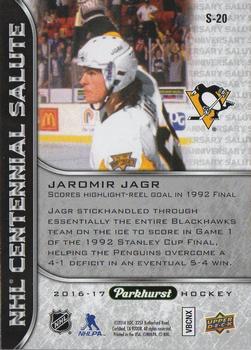 2016-17 Parkhurst - NHL Centennial Salute #S-20 Jaromir Jagr Back
