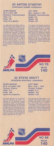 1983-84 Vachon - Uncut Panels #55 / 75 Steve Shutt / Anton Stastny Back