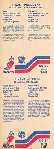 1983-84 Vachon - Uncut Panels #96 /14 Walt Poddubny / Kent Nilsson Back