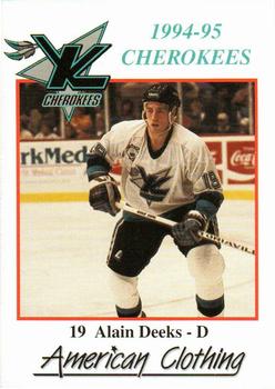 1994-95 American Clothing Knoxville Cherokees (ECHL) #16 Alain Deeks Front