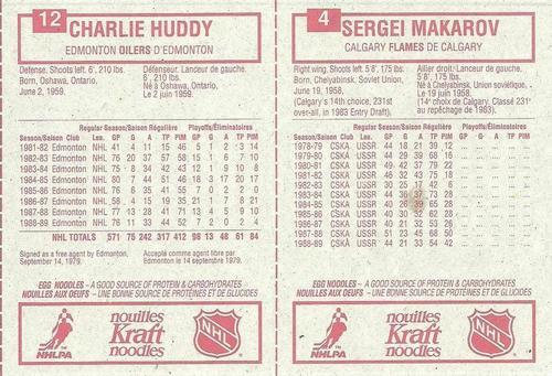 1989-90 Kraft - Panels #4 / 12 Sergei Makarov / Charlie Huddy Back