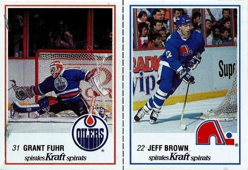 1989-90 Kraft - Panels #11 / 28 Grant Fuhr / Jeff Brown Front