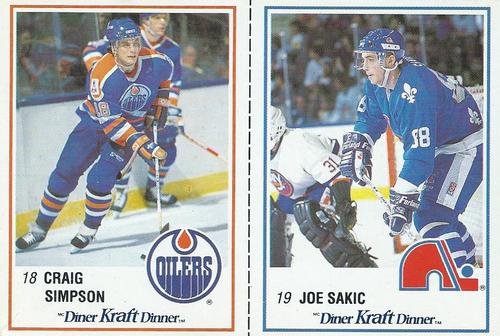 1989-90 Kraft - Panels #16 / 32 Craig Simpson / Joe Sakic Front