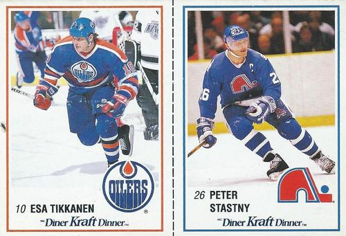 1989-90 Kraft - Panels #18 / 33 Esa Tikkanen / Peter Stastny Front