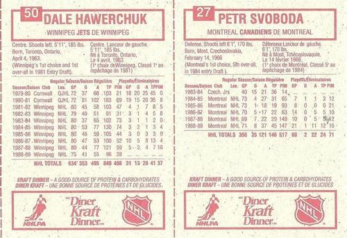 1989-90 Kraft - Panels #27 / 50 Petr Svoboda / Dale Hawerchuk Back