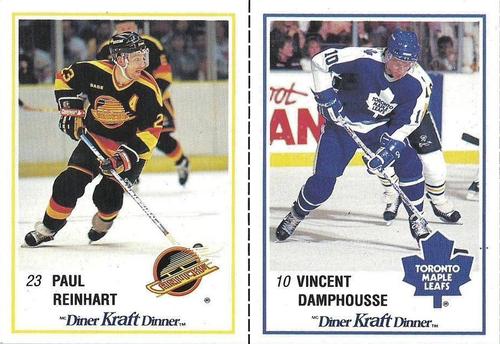 1989-90 Kraft - Panels #35 / 44 Vincent Damphousse / Paul Reinhart Front