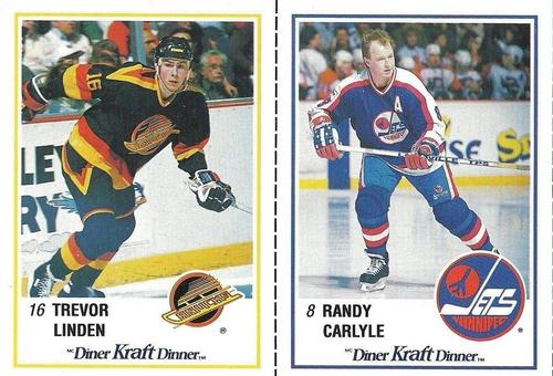 1989-90 Kraft - Panels #42 / 47 Trevor Linden / Randy Carlyle Front