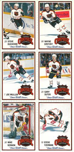 1989-90 Kraft - Panels #58-63 Steve Duschene / Wayne Gretzky / Joey Mullen / Gary Suter / Mike Vernon / Steve Yzerman Front