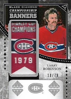 2016-17 Upper Deck Black Diamond - Championship Banners Manufactured Patch #CB-LR Larry Robinson Front