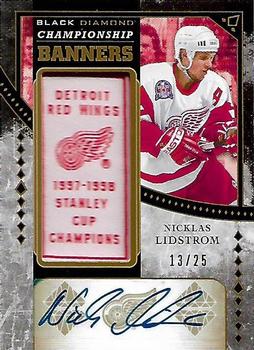 2016-17 Upper Deck Black Diamond - Championship Banners Manufactured Patch - Gold Autograph #CB-NL Nicklas Lidstrom Front