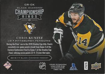 2016-17 Upper Deck Black Diamond - Championship Rings #CR-CK Chris Kunitz Back