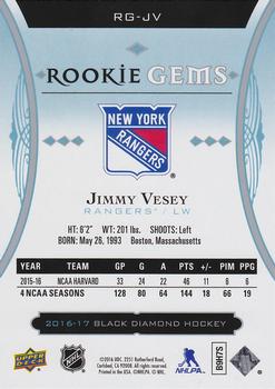 2016-17 Upper Deck Black Diamond - Rookie Gems #RG-JV Jimmy Vesey Back