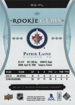 2016-17 Upper Deck Black Diamond - Rookie Gems #RG-PL Patrik Laine Back