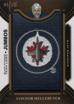 2016-17 Upper Deck Black Diamond - Team Logo Jumbo Manufactured Patches - Gold #TLWJ-CH Connor Hellebuyck Front
