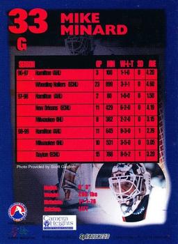 1999-00 SplitSecond Hamilton Bulldogs (AHL) #NNO Mike Minard Back