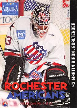 1998-99 Pepsi Rochester Americans (AHL) #5 Martin Biron Front