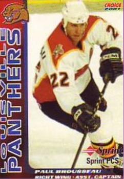 2000-01 Choice Louisville Panthers (AHL) #NNO Paul Brousseau Front