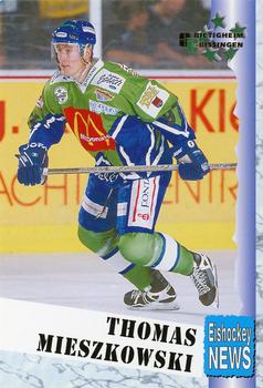 1999-00 Eishockey News 2.Bundesliga Germany #061 Tomasz Mieszkowski Front