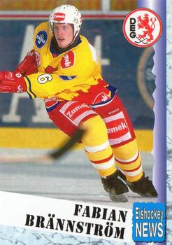 1999-00 Eishockey News 2.Bundesliga Germany #086 Fabian Brannstrom Front