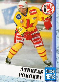 1999-00 Eishockey News 2.Bundesliga Germany #091 Andreas Pokorny Front