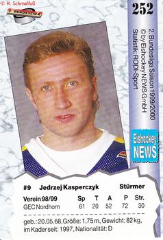 1999-00 Eishockey News 2.Bundesliga Germany #252 Jedrzej Kasperczyk Back