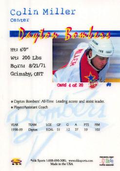 1998-99 EBK Dayton Bombers (ECHL) #4 Colin Miller Back