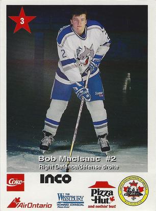 1992-93 Sudbury Wolves (OHL) Police #3 Bob MacIsaac Front