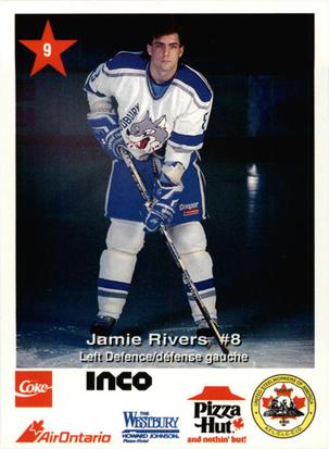 1992-93 Sudbury Wolves (OHL) Police #9 Jamie Rivers Front