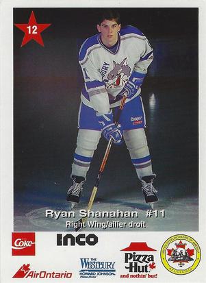 1992-93 Sudbury Wolves (OHL) Police #12 Ryan Shanahan Front