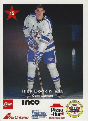 1992-93 Sudbury Wolves (OHL) Police #15 Rick Bodkin Front