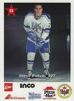 1992-93 Sudbury Wolves (OHL) Police #23 Steve Potvin Front
