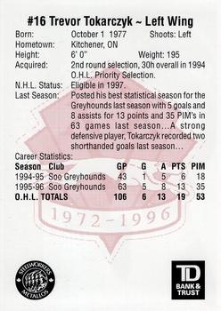 1996-97 TD Bank Sault Ste. Marie Greyhounds (OHL) #NNO Trevor Tokarczyk Back
