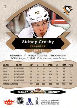 2016-17 Fleer Showcase #1 Sidney Crosby Back