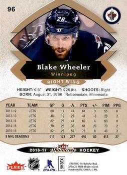 2016-17 Fleer Showcase #96 Blake Wheeler Back