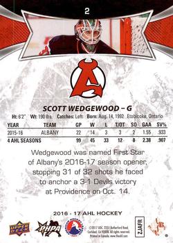 2016-17 Upper Deck AHL #2 Scott Wedgewood Back