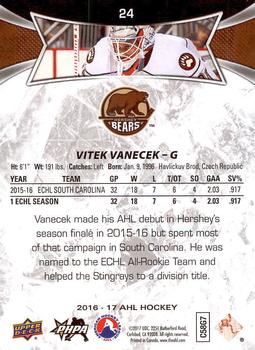 2016-17 Upper Deck AHL #24 Vitek Vanecek Back