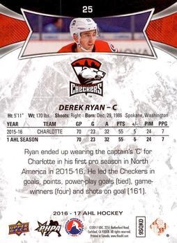 2016-17 Upper Deck AHL #25 Derek Ryan Back