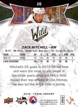 2016-17 Upper Deck AHL #26 Zack Mitchell Back