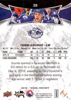 2016-17 Upper Deck AHL #39 Yanni Gourde Back