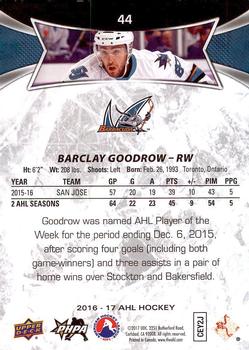2016-17 Upper Deck AHL #44 Barclay Goodrow Back