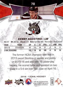 2016-17 Upper Deck AHL #78 Kenny Agostino Back