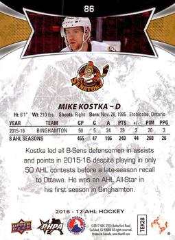 2016-17 Upper Deck AHL #86 Mike Kostka Back