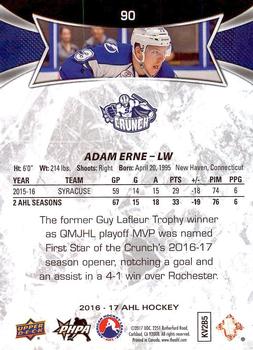 2016-17 Upper Deck AHL #90 Adam Erne Back