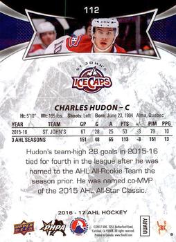 2016-17 Upper Deck AHL #112 Charles Hudon Back
